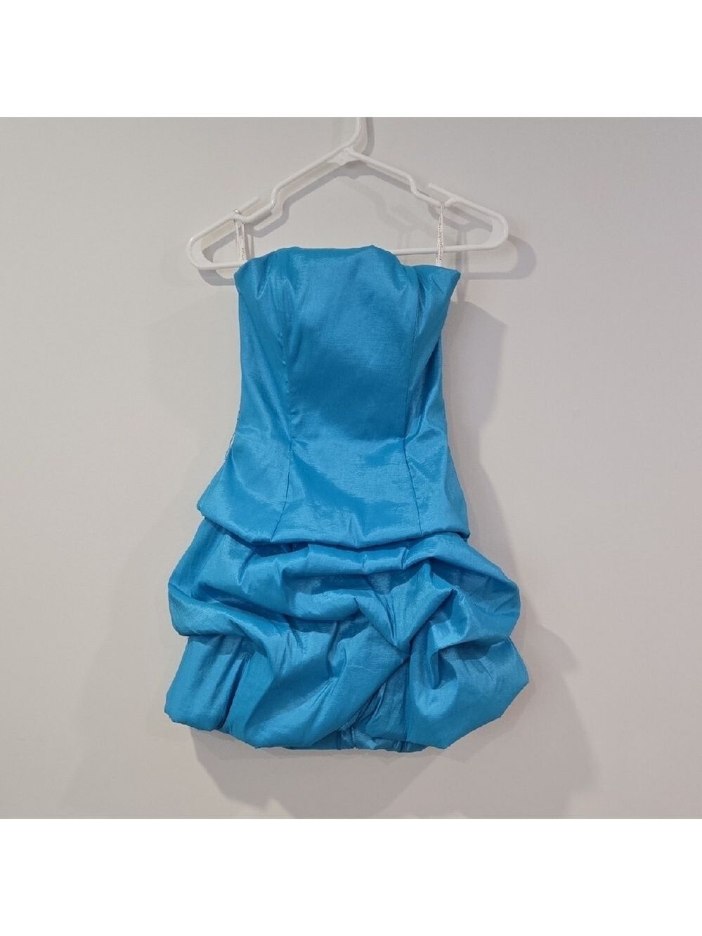 NWT Y2K Jessica McClintock Strapless Turquoise Bubble Prom/Formal Dress